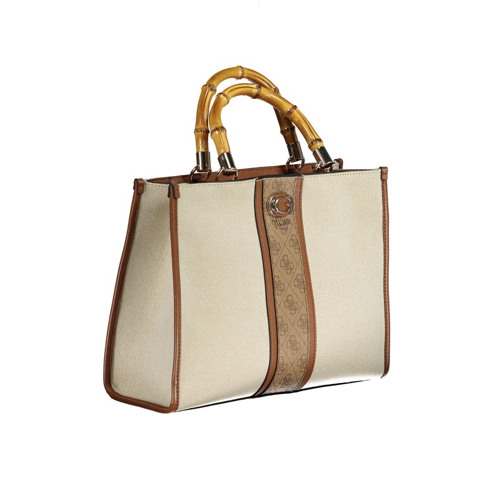 Τσάντα Guess Jeans Beige βαμβακερή