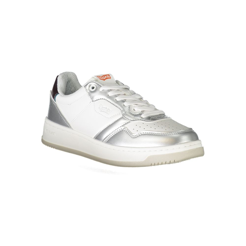 Gas White Polyester Athletic Sneakers