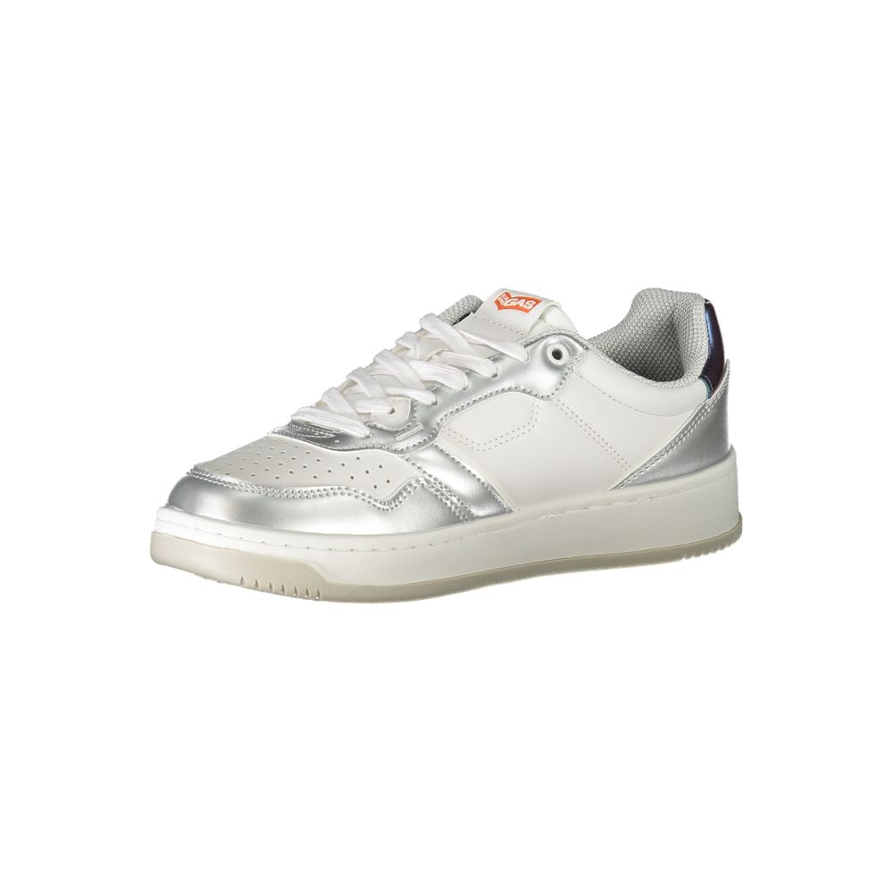 Gas White Polyester Athletic Sneakers
