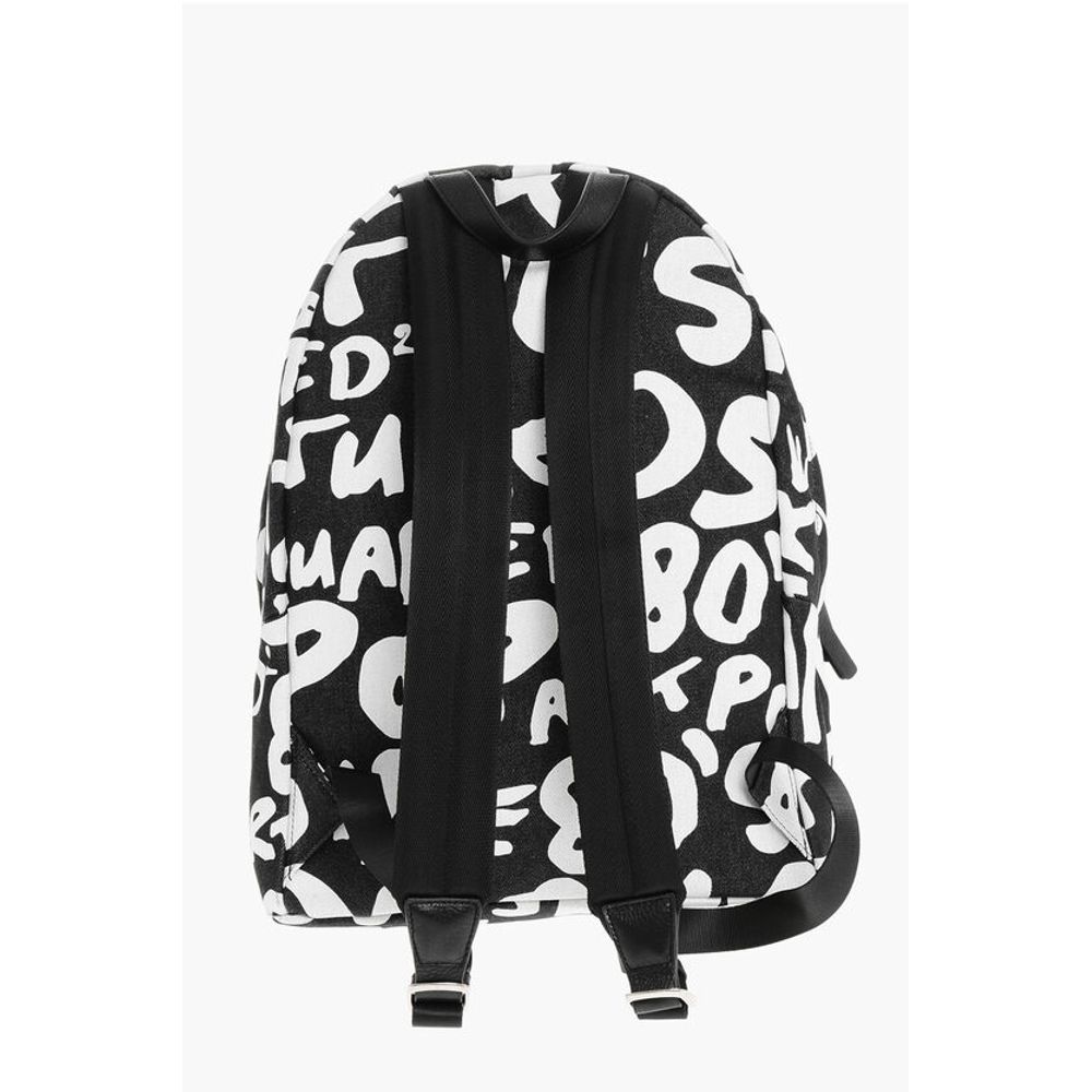 Dsquared² Monogram Canvas Backpack with Outer Pocket