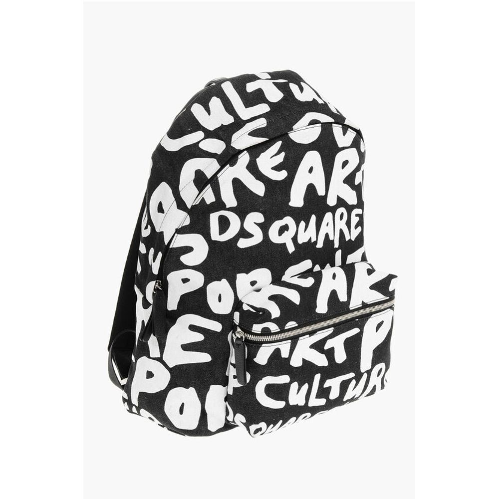 Dsquared² Monogram Canvas Backpack with Outer Pocket