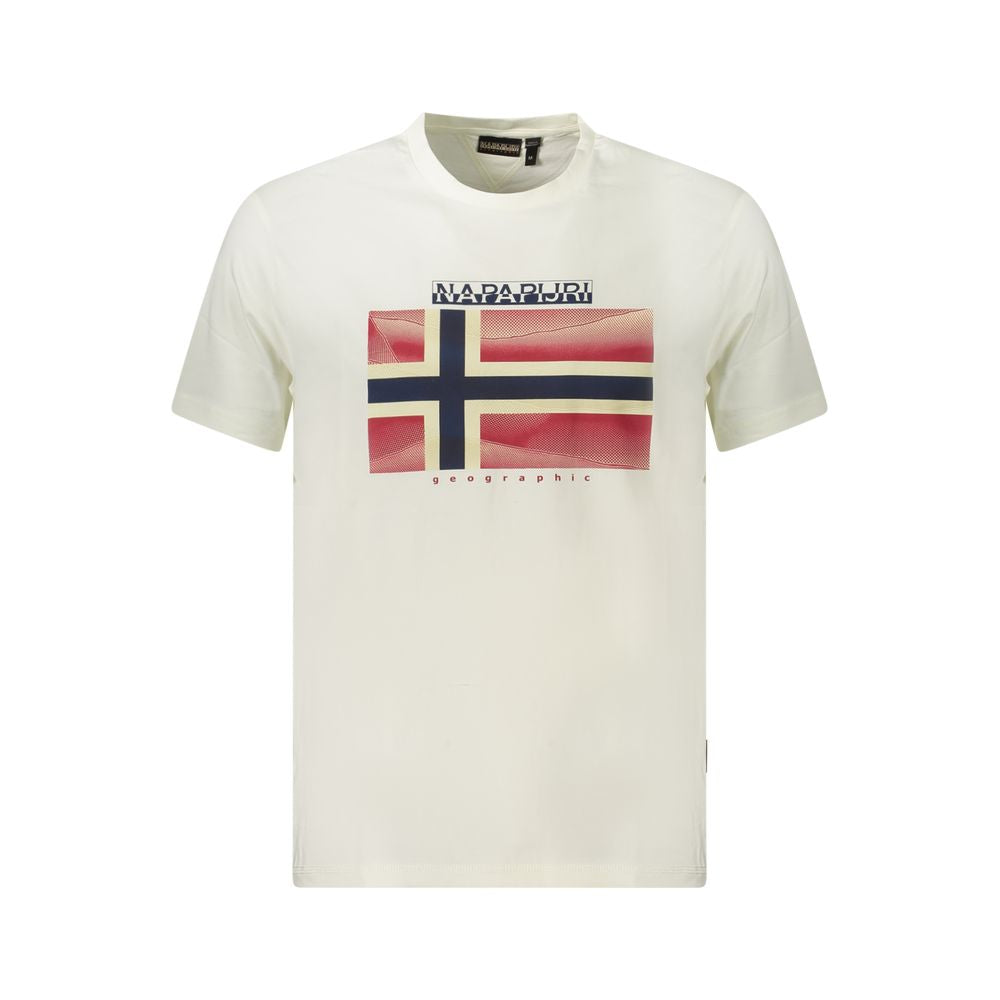 Napapijri White Cotton Men T-Shirt