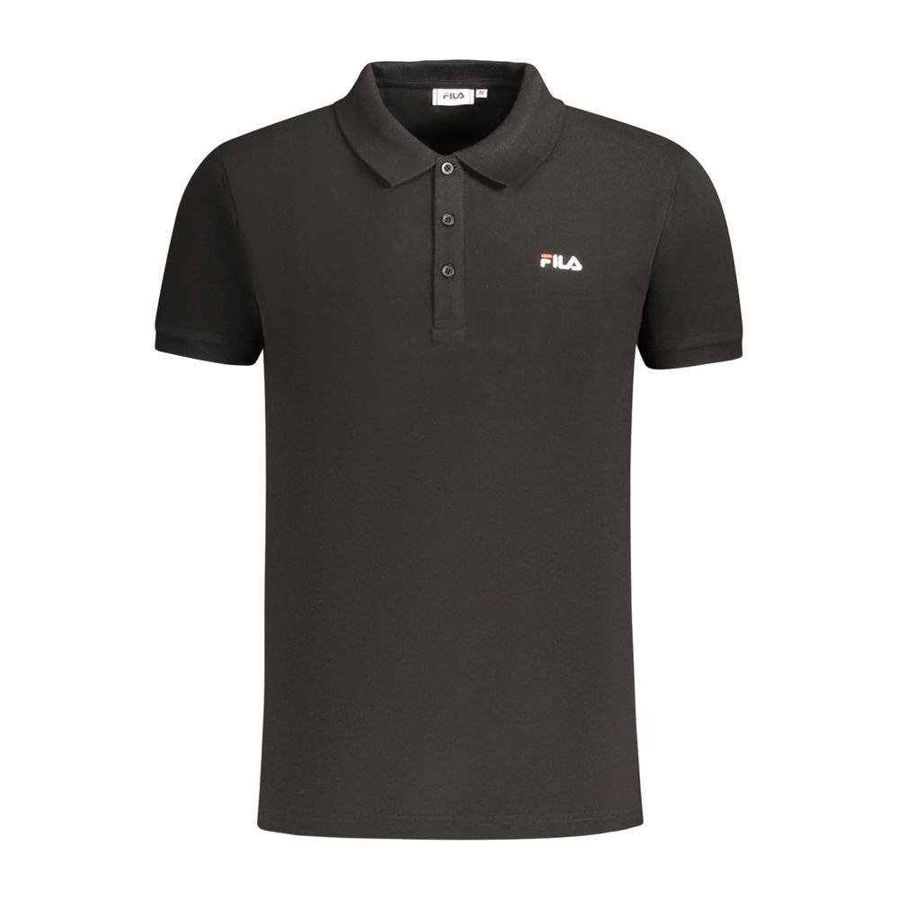 Fila Μαύρο βαμβακερό ανδρικό μπλουζάκι πόλο