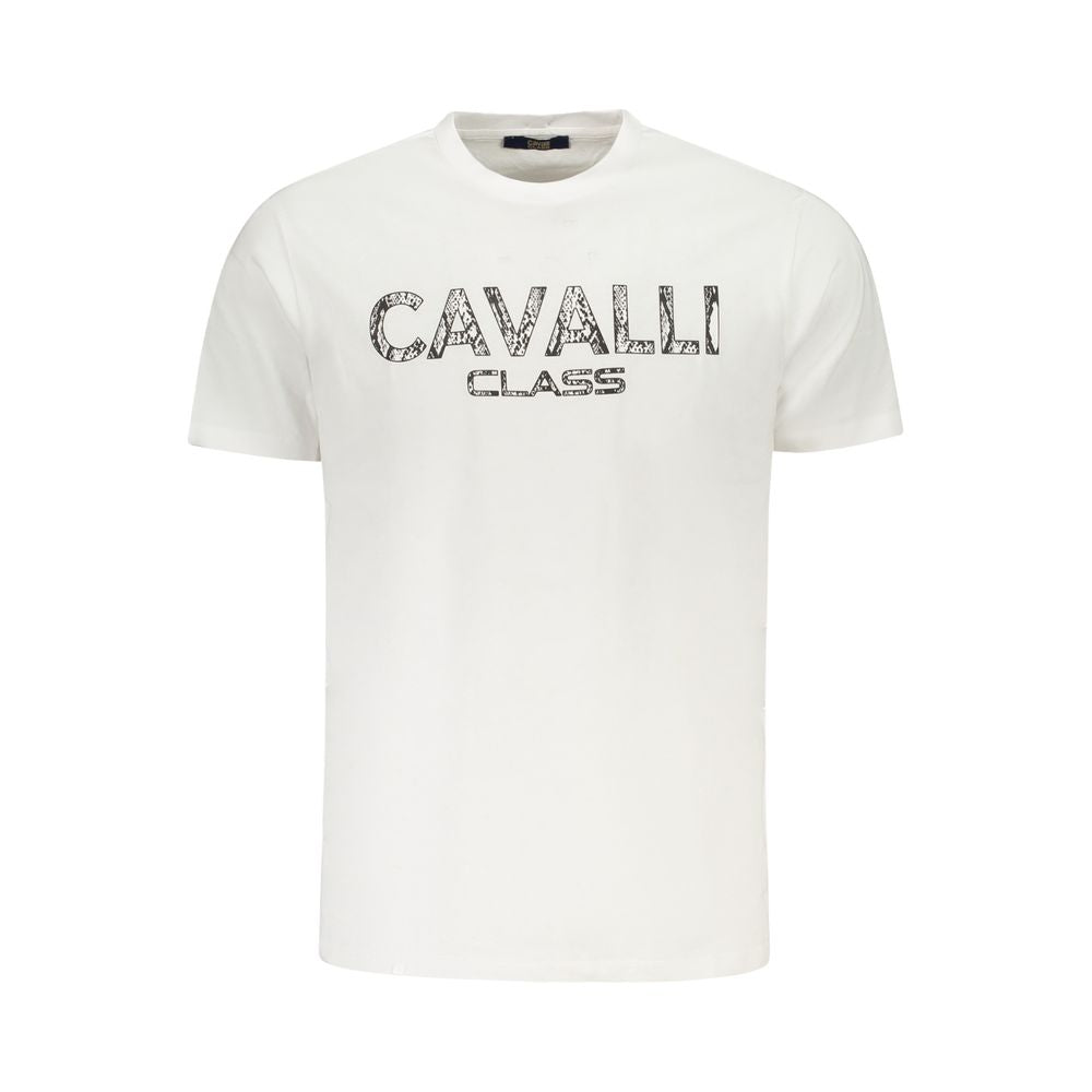 Cavalli Class White Cotton Men T-Shirt