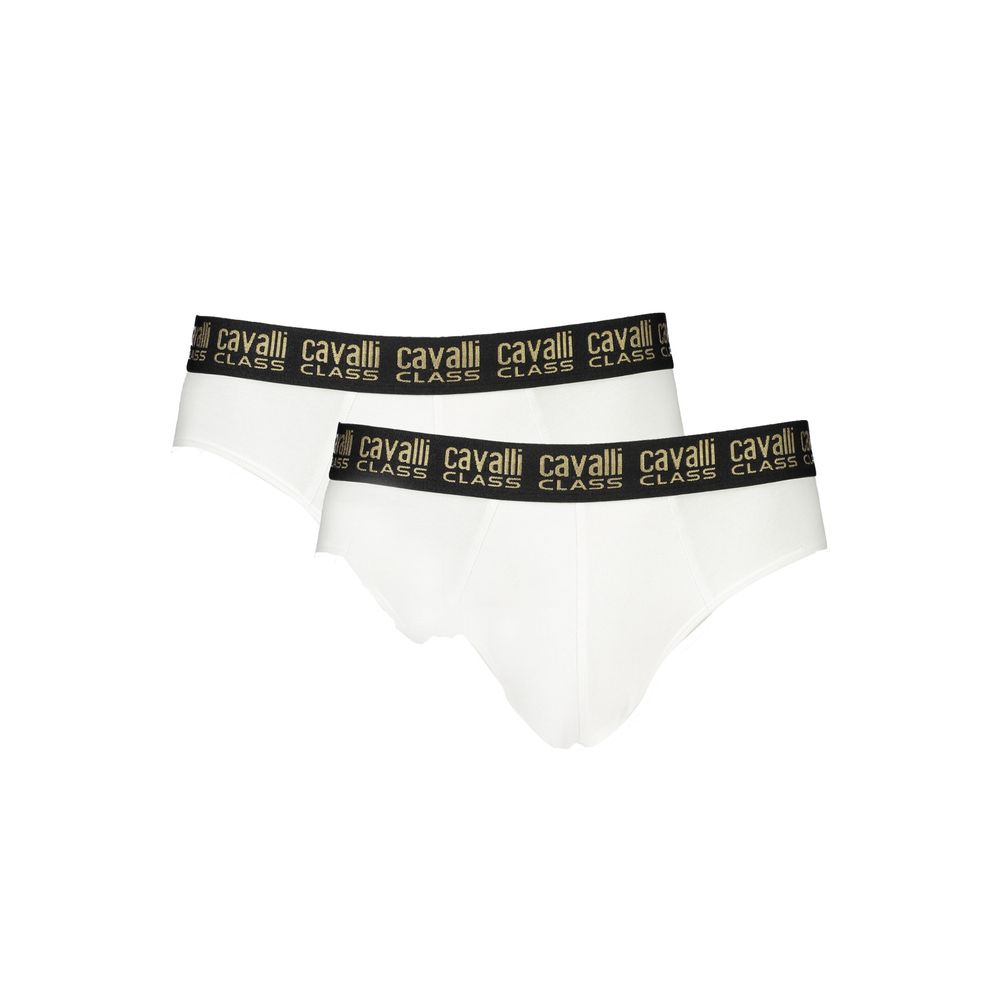 Cavalli Class White Cotton Briefs