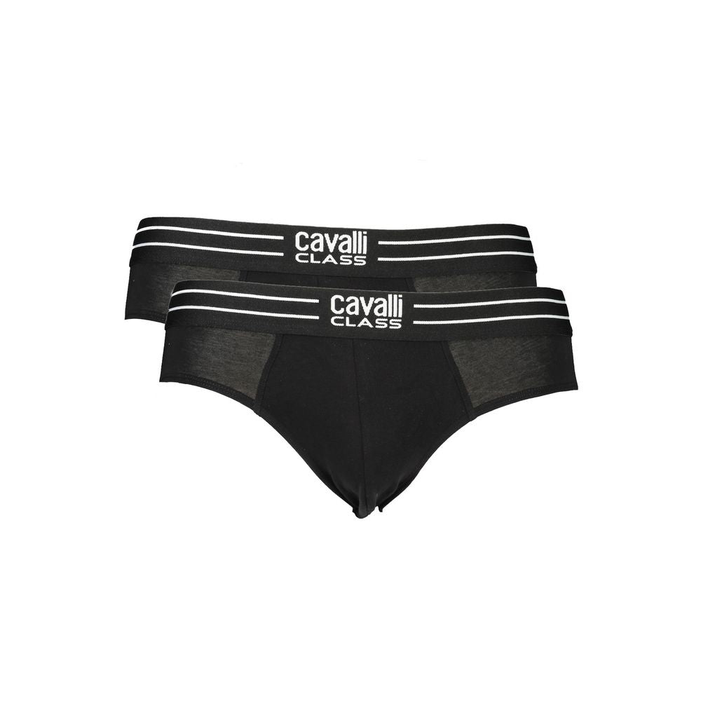 Cavalli Class Black Cotton Briefs