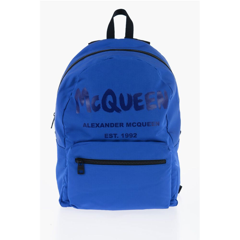 Alexander McQueen METROPOLITAN Backpack with Printed Ton-Sur-Ton Logo