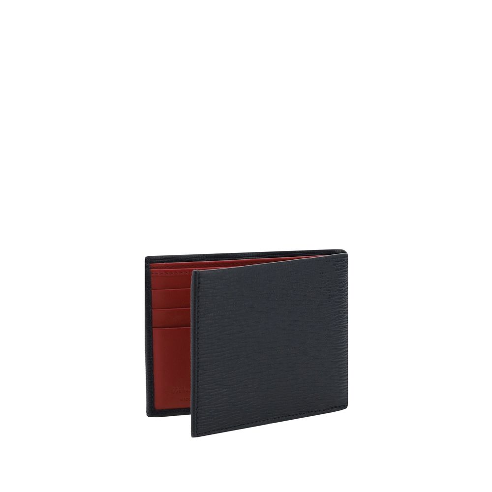 Ferragamo Black Calf Leather Bos Taurus Wallet