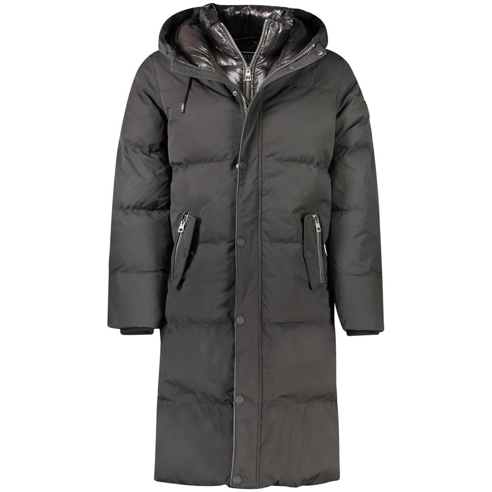 Guess Jeans Black Polyester Full-Length Jacket