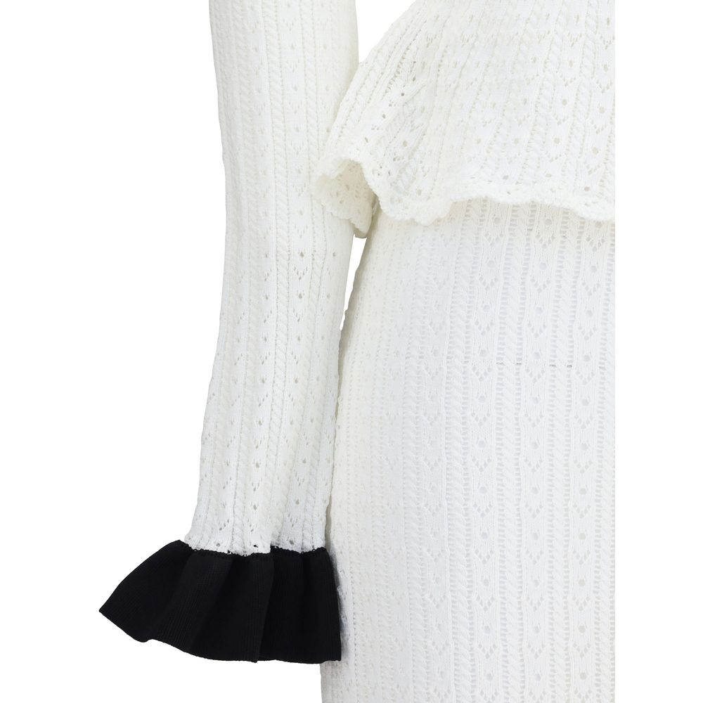 Self-Portrait Pointelle Knit Long Dress