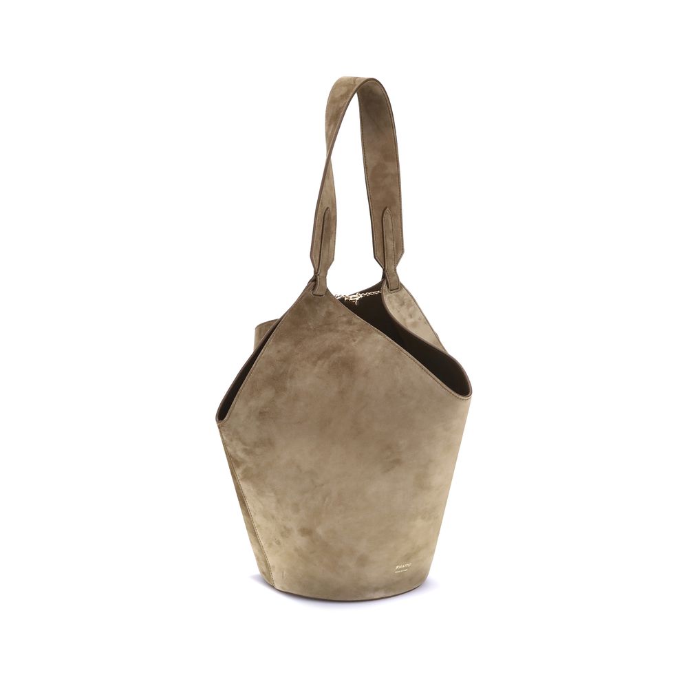 Khaite Lotus small Suede Shoulder Bag