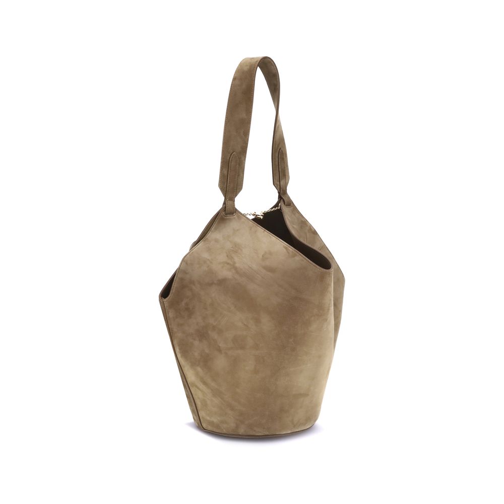 Khaite Lotus small Suede Shoulder Bag