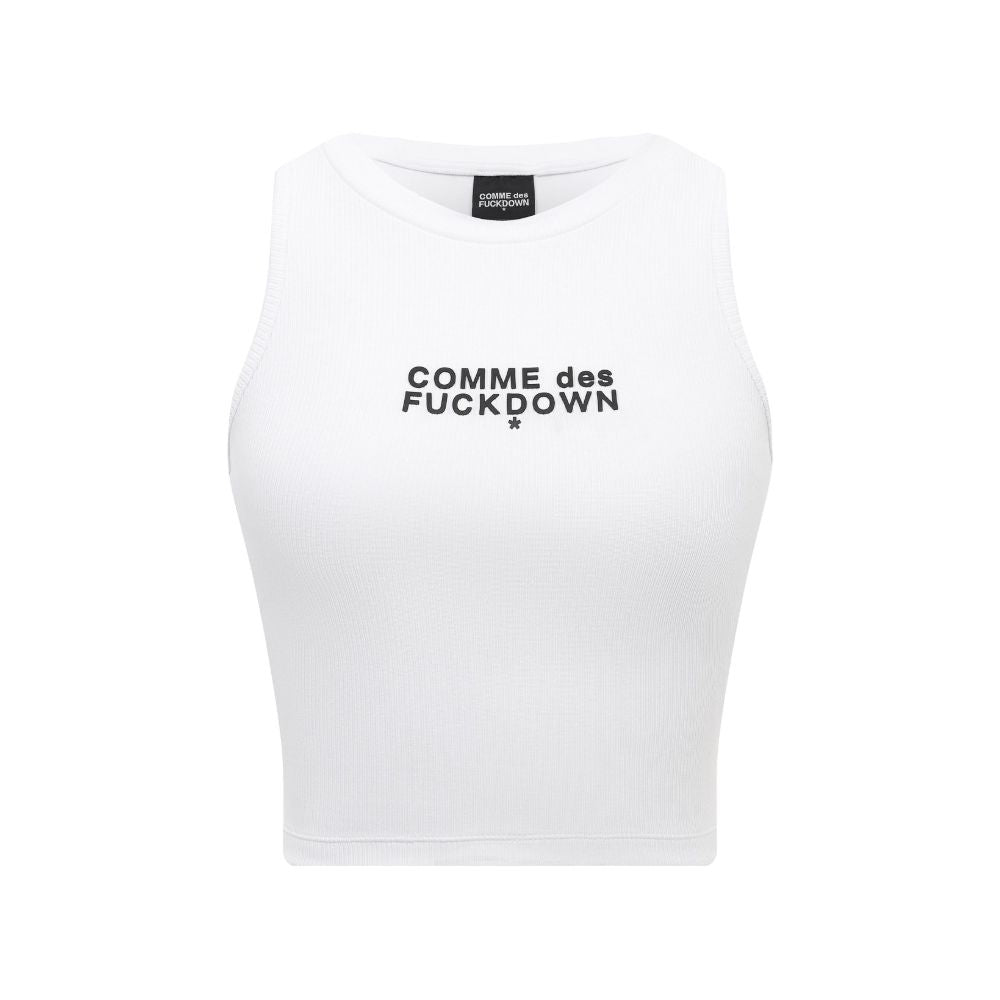 Comme Des Fuckdown White Cotton Tops & T-Shirt
