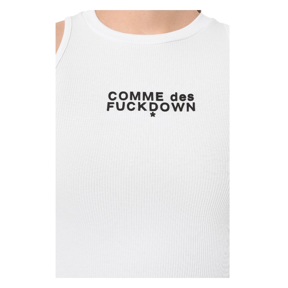 Comme Des Fuckdown White Cotton Tops & T-Shirt