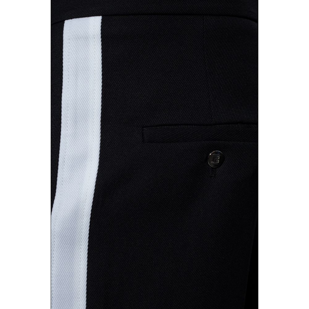 Balmain Black Cotton Jeans & Pant