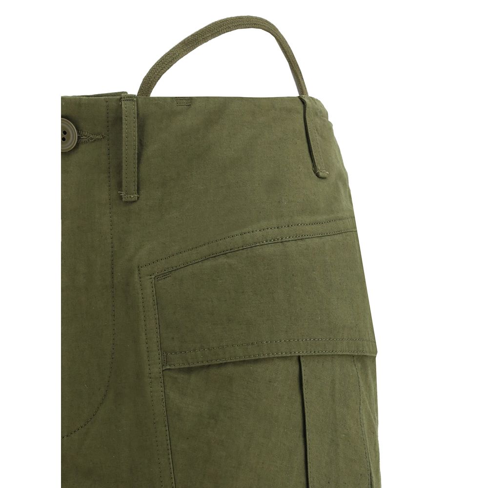 R13 Green Cotton Flared Pants