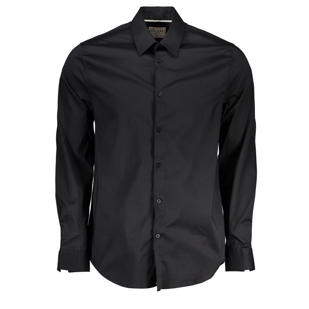 Guess Jeans Black Cotton Dress Shirt