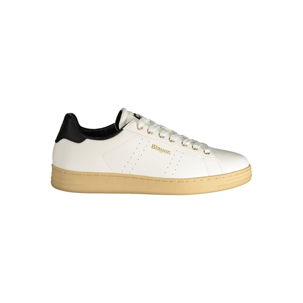 Blauer White Polyester Athletic Sneakers