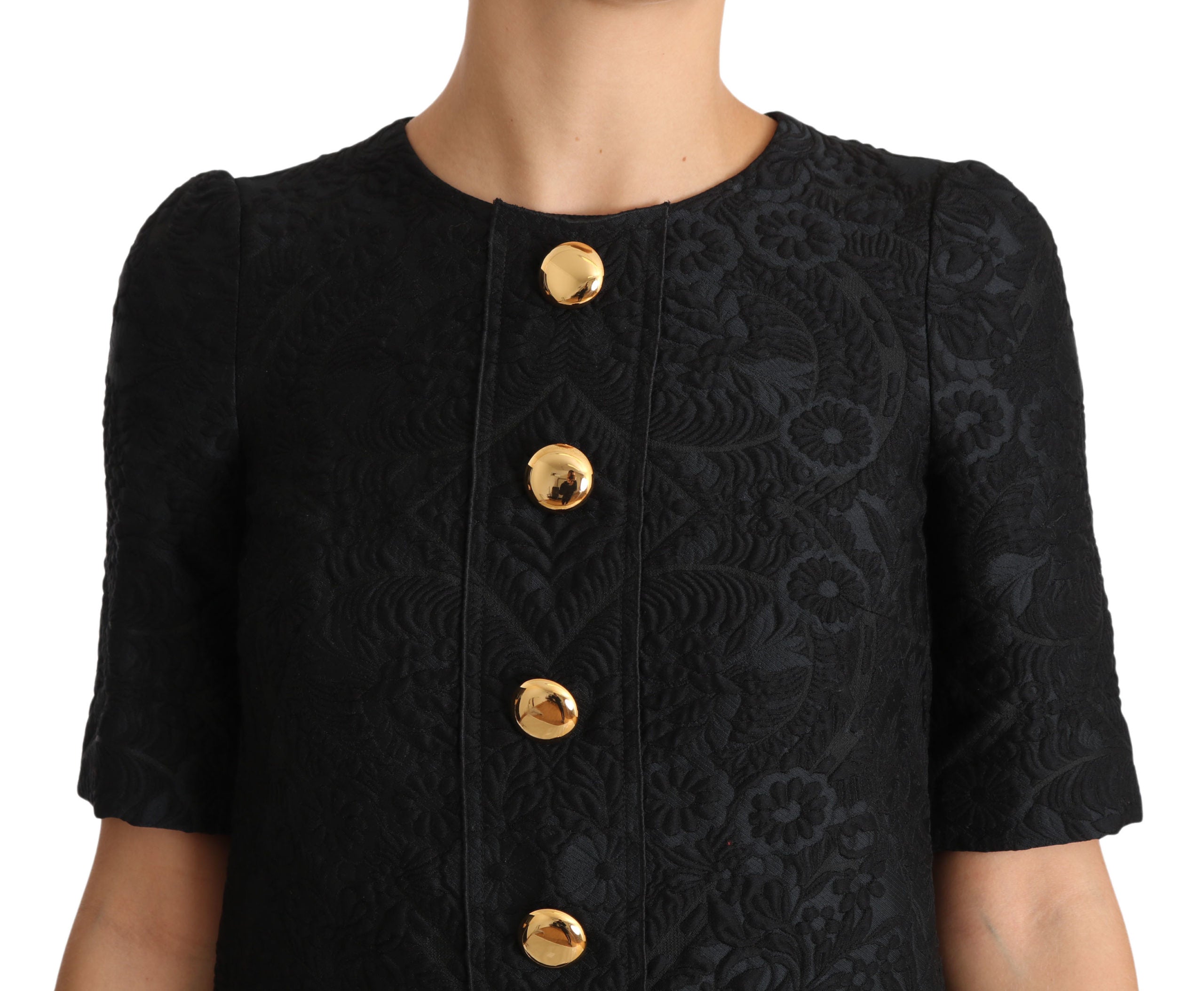 Dolce & Gabbana Κομψό Μίνι φόρεμα διακοσμημένο με μαύρο κουμπί