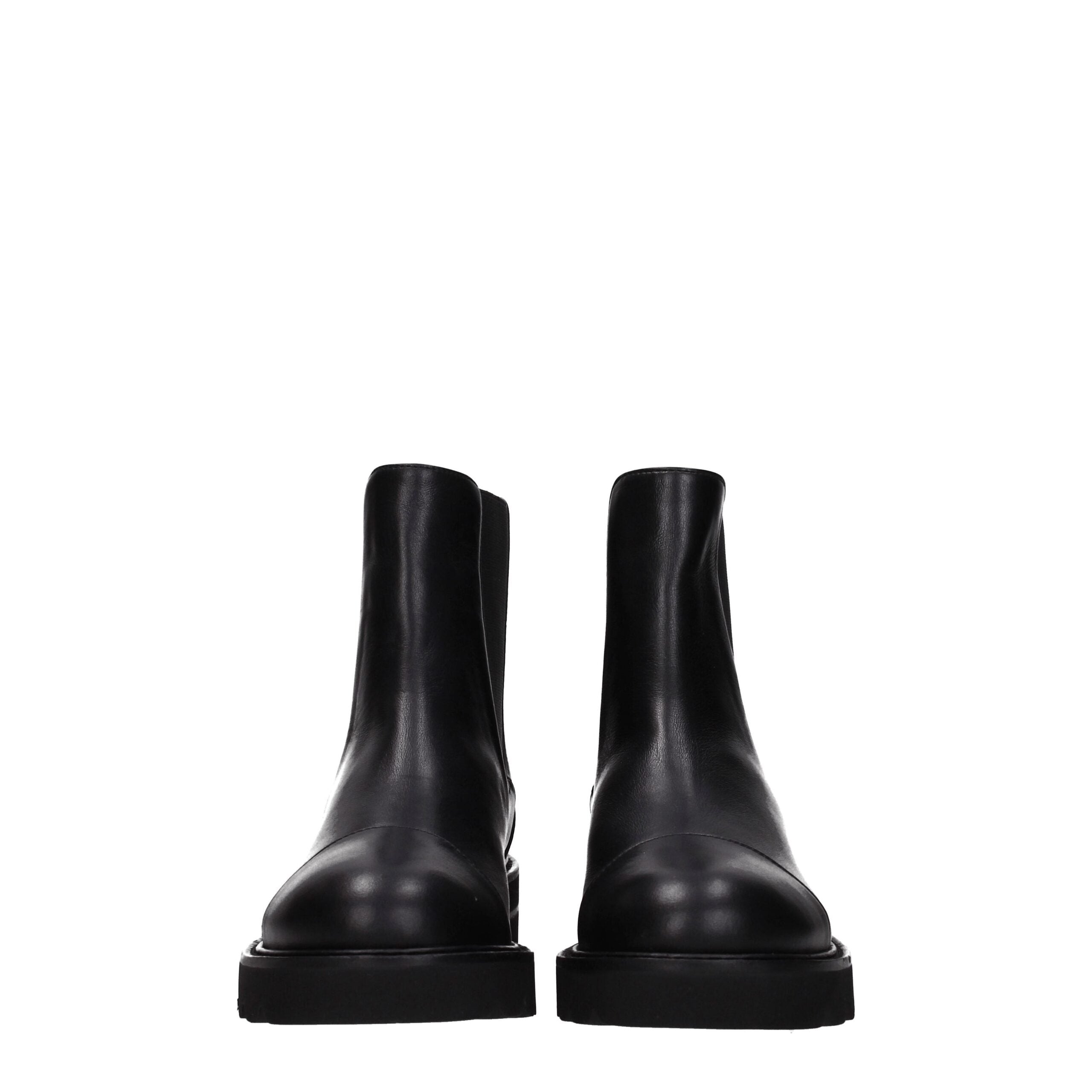 Stuart Weitzman Black Leather Ankle Boots