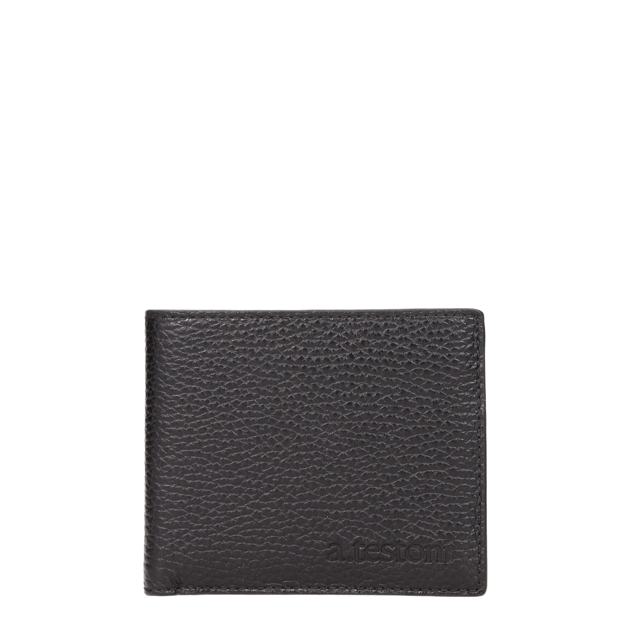 Testoni Black Leather Wallet