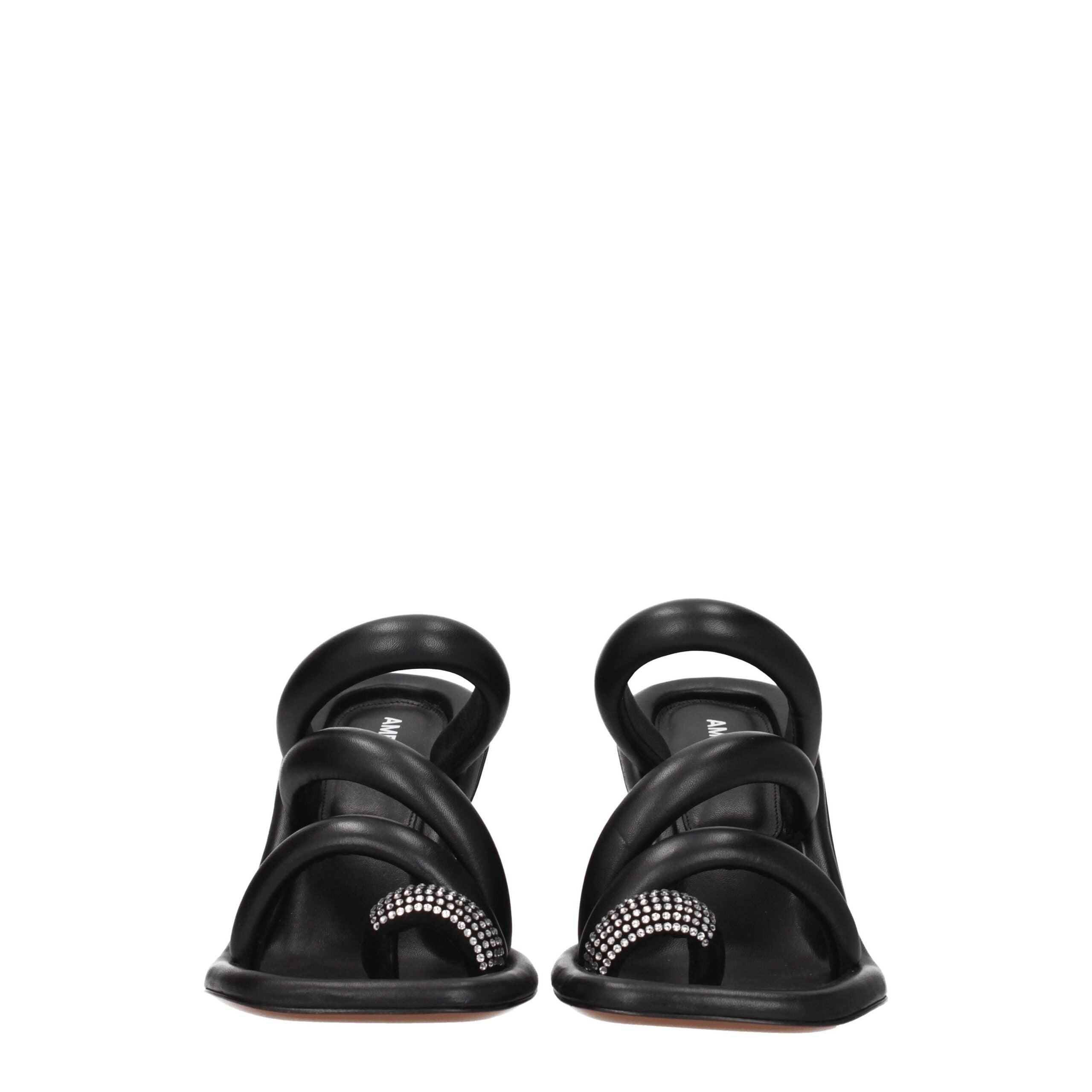 Ambush Black Leather Stiletto Heel Sandals