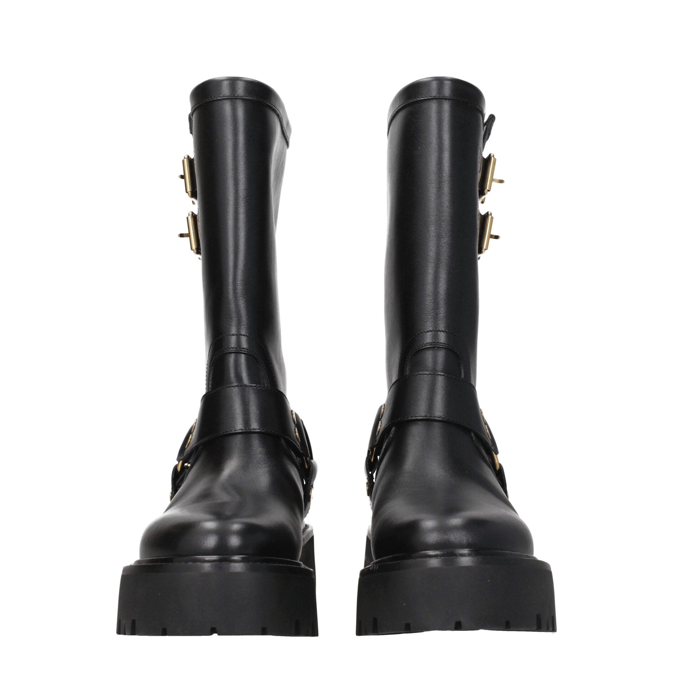 Celine Gold Leather Ankle Boots