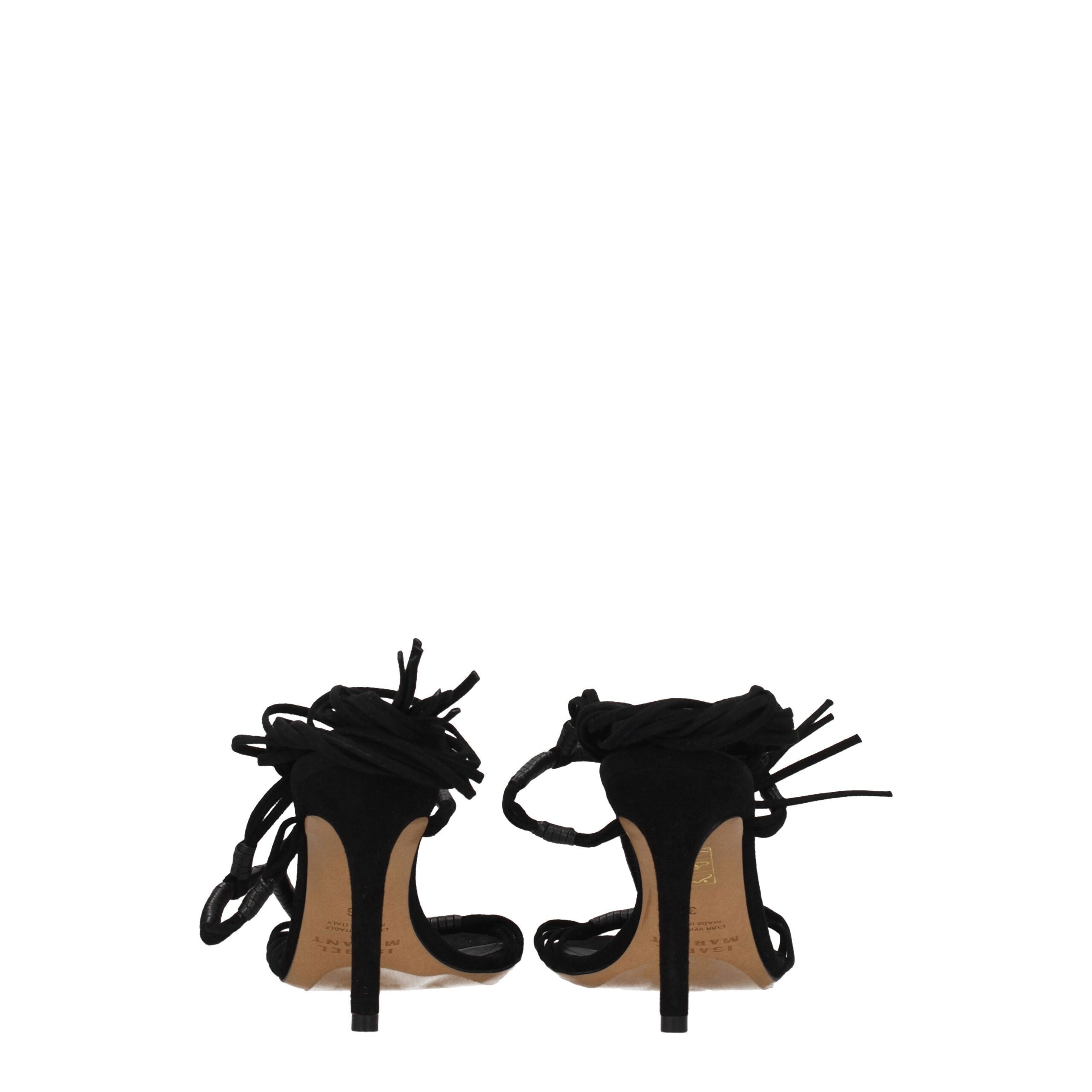Isabel Marant Black Leather Stiletto Heels Sandals
