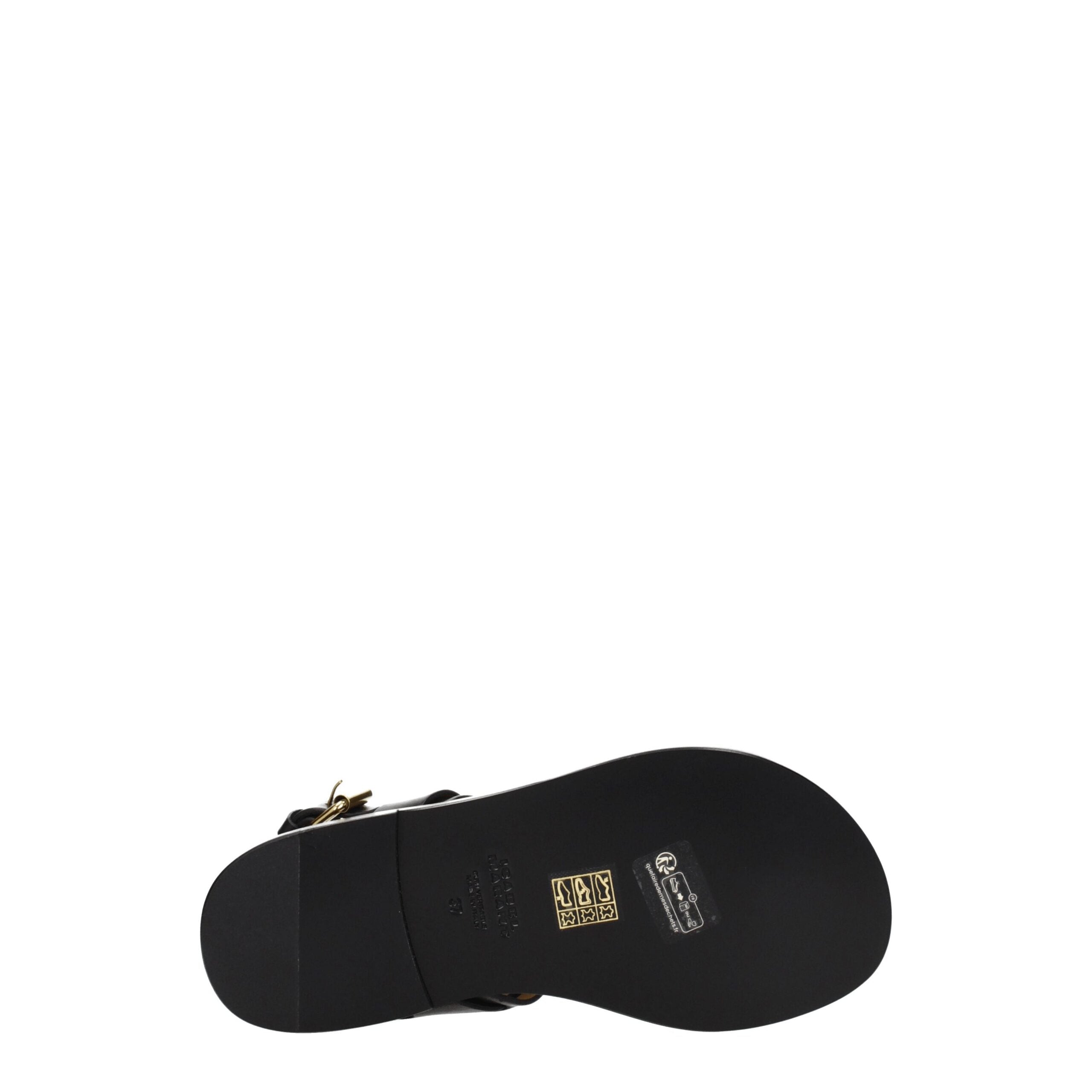 Isabel Marant Black Leather Flip-Flop Sandals