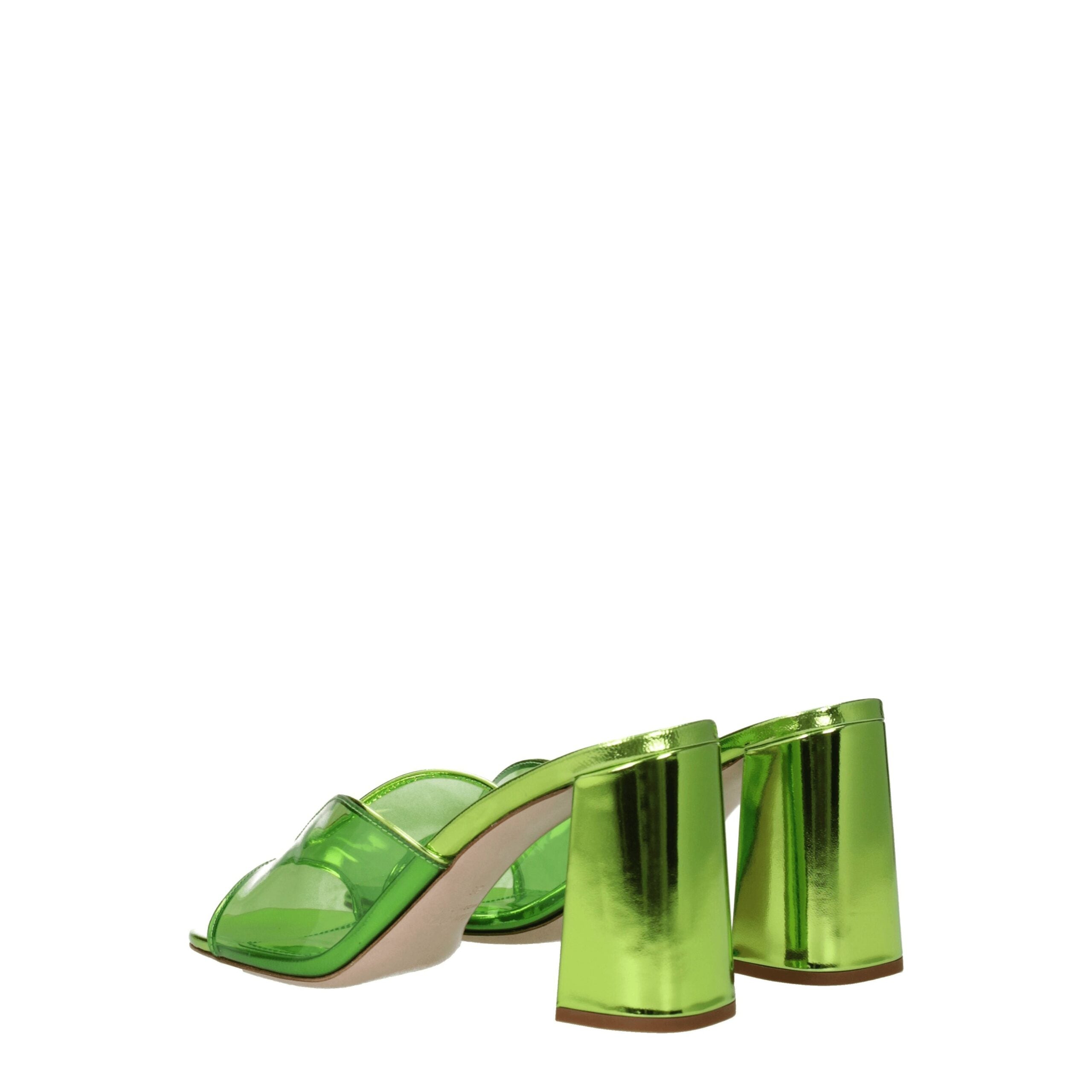 Miu Miu Green Plexiglass Platform Sandals