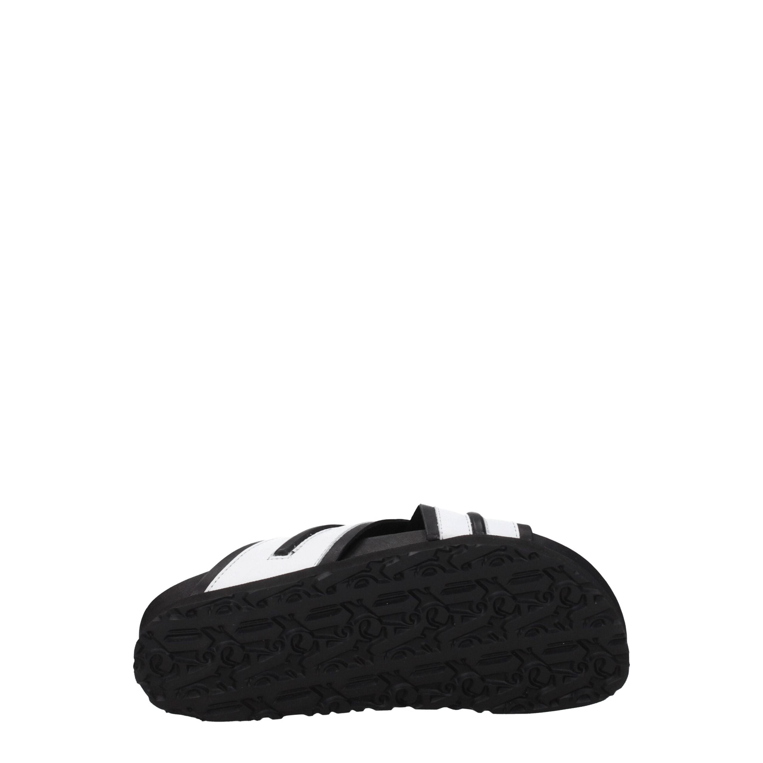 Palm Angels White Leather Slippers