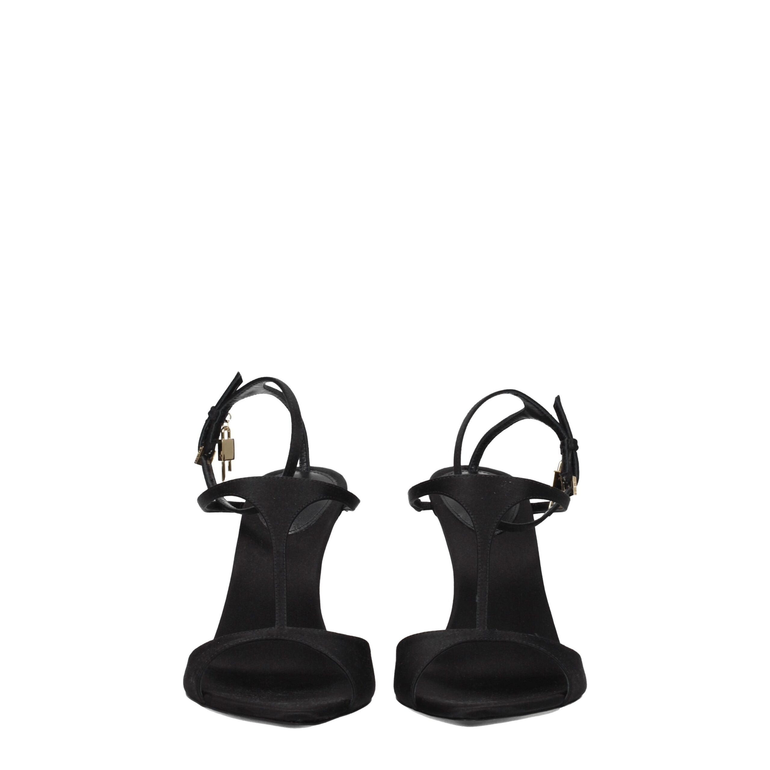 Givenchy Black Satin Stiletto Heel Sandals
