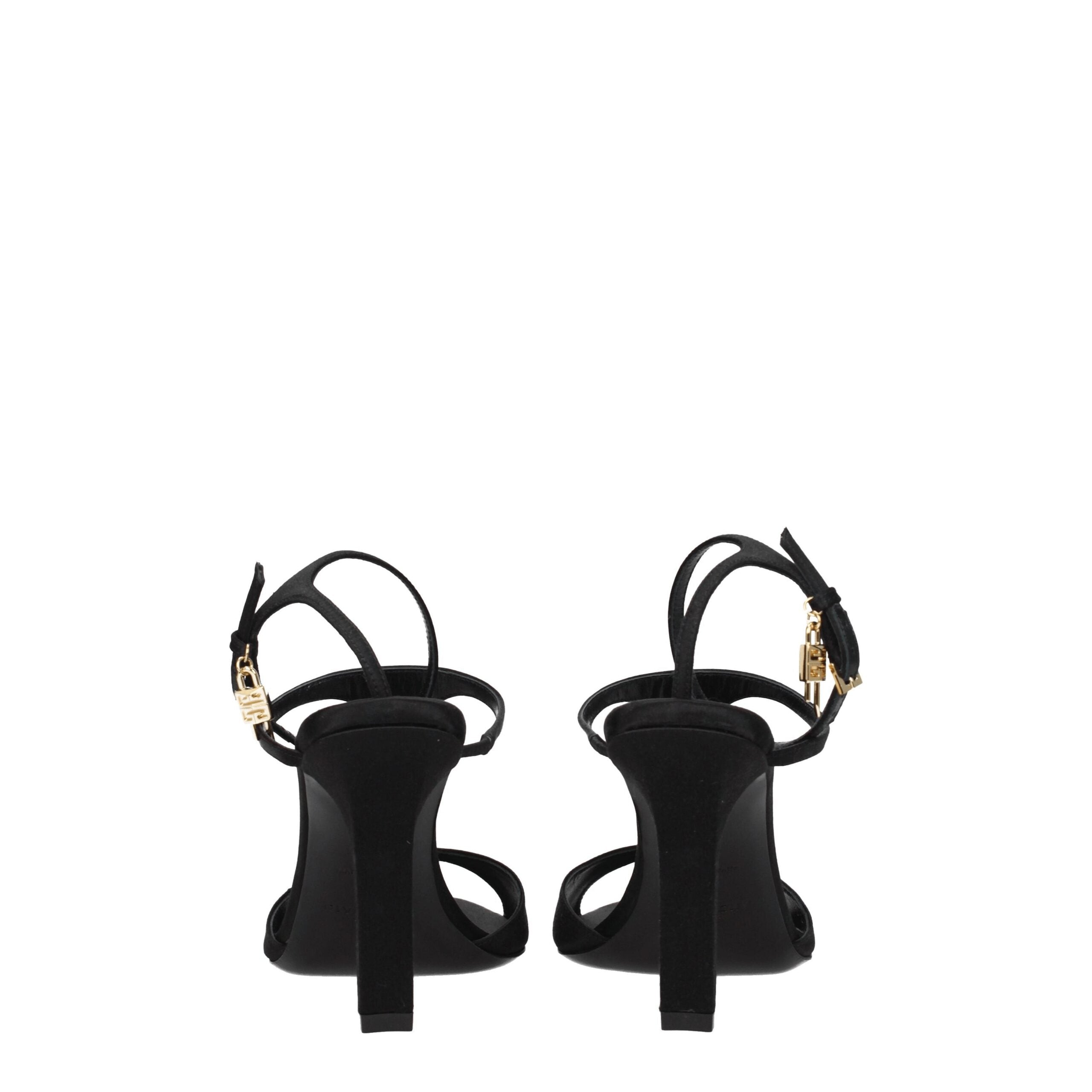Givenchy Black Satin Stiletto Heel Sandals
