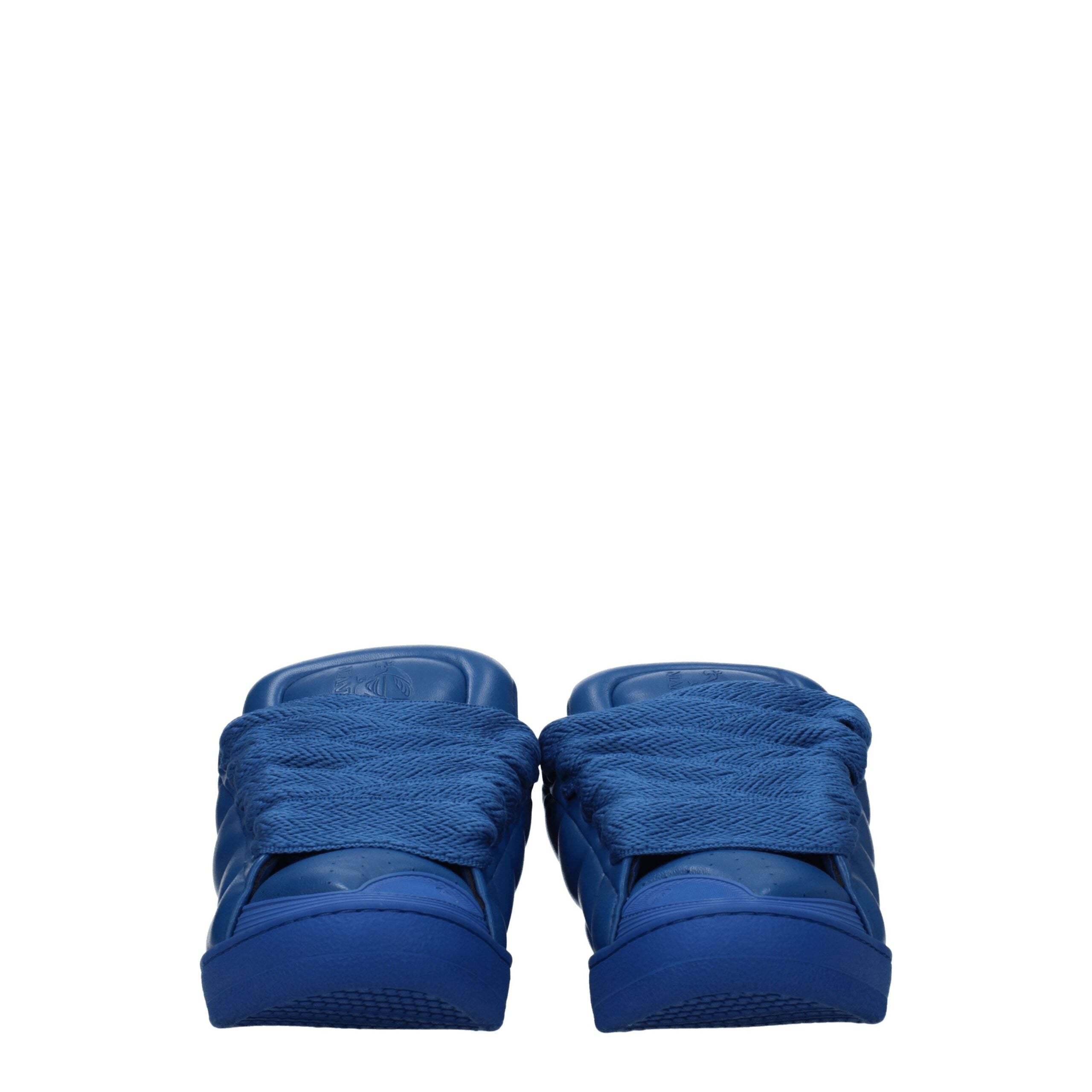 Lanvin Blue Leather Low Top Sneakers