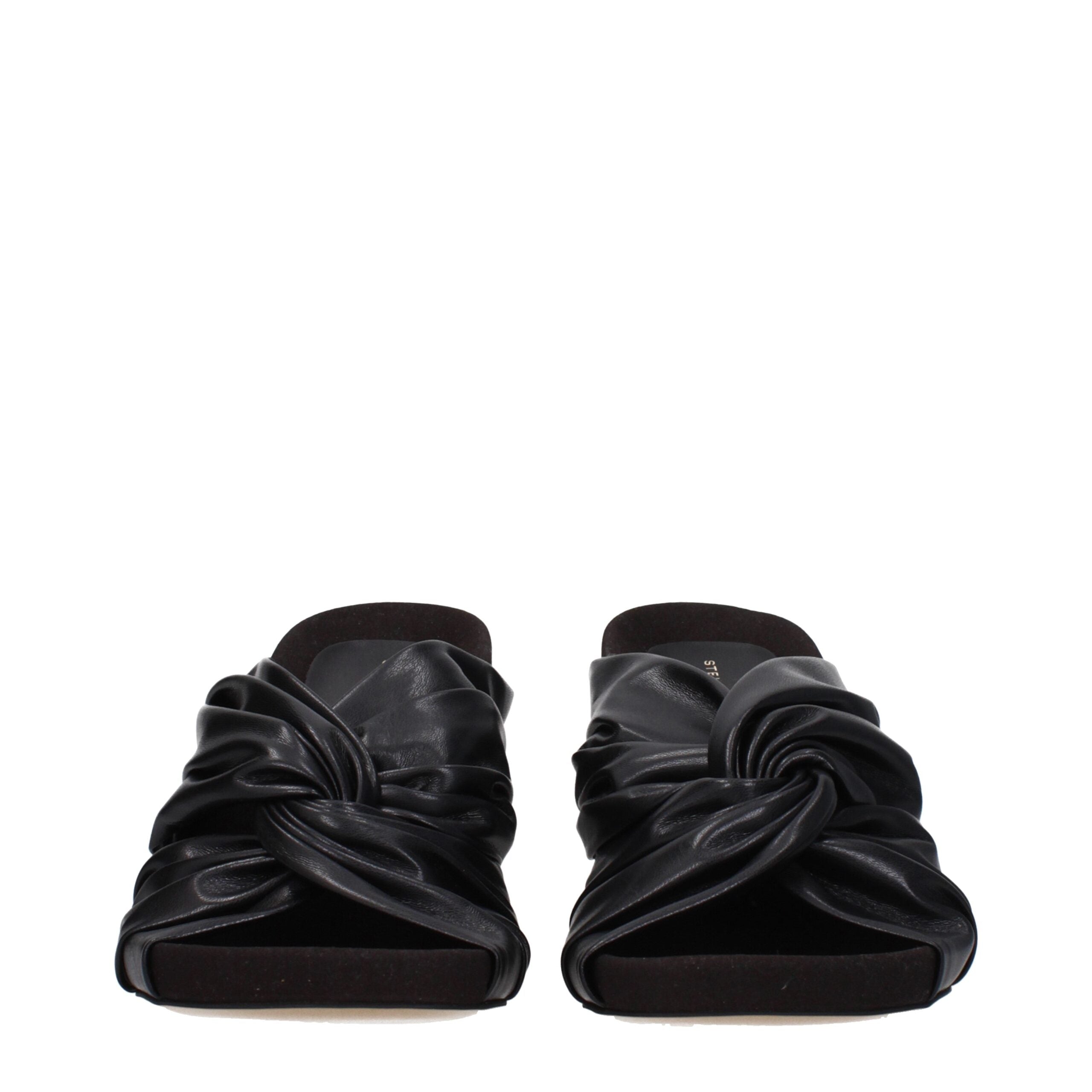 Stella McCartney Black Leather Stiletto Heels Sandals