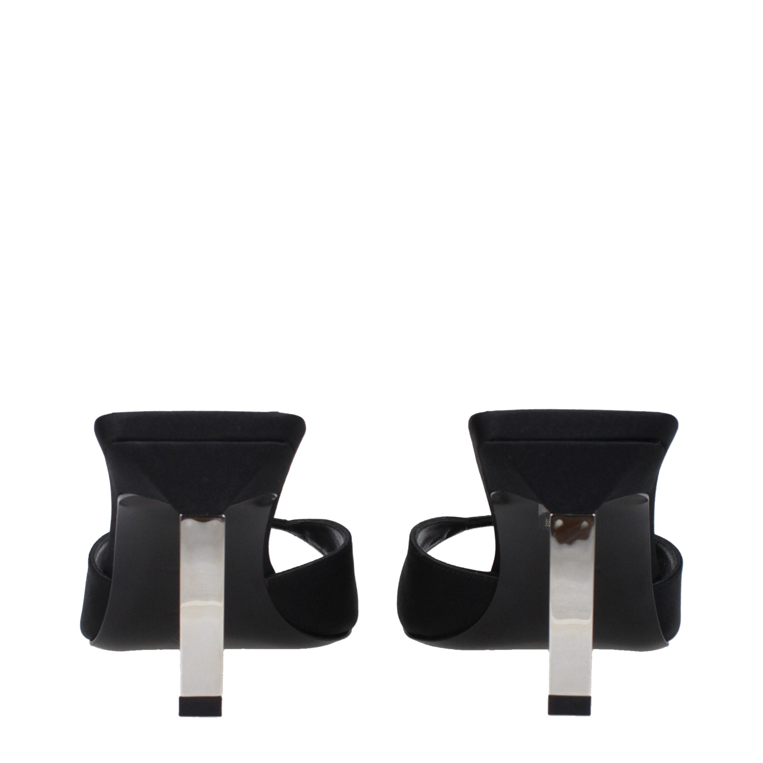 The Attico Black Satin Stiletto Heel Sandals