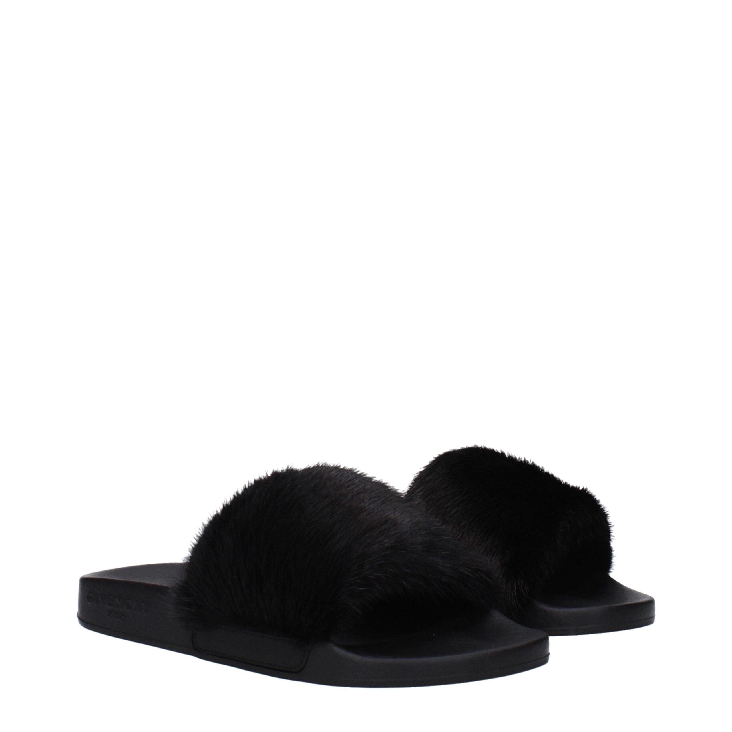 Givenchy Black Cotton Slippers