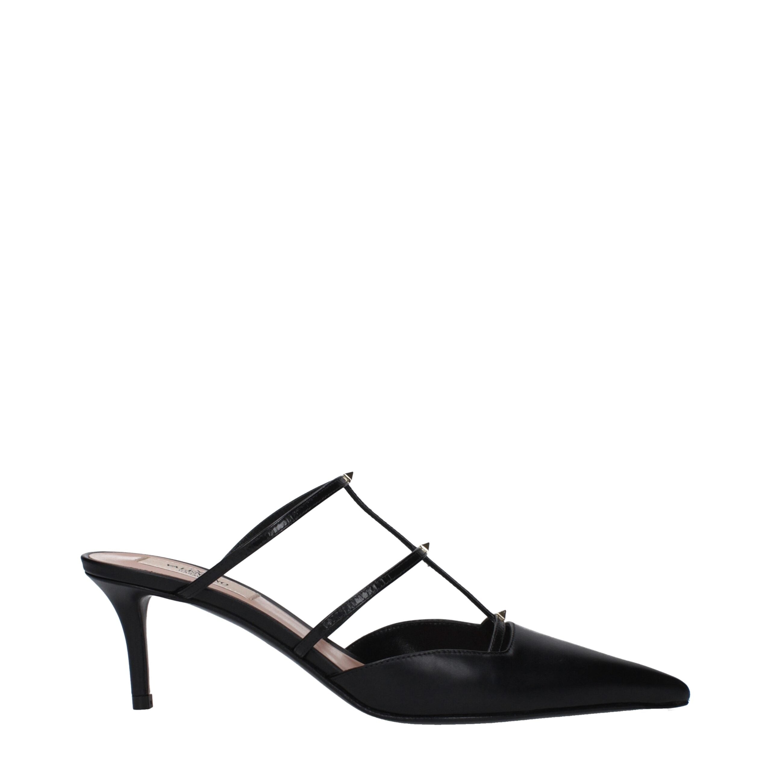 Valentino Garavani Black Leather Sandals