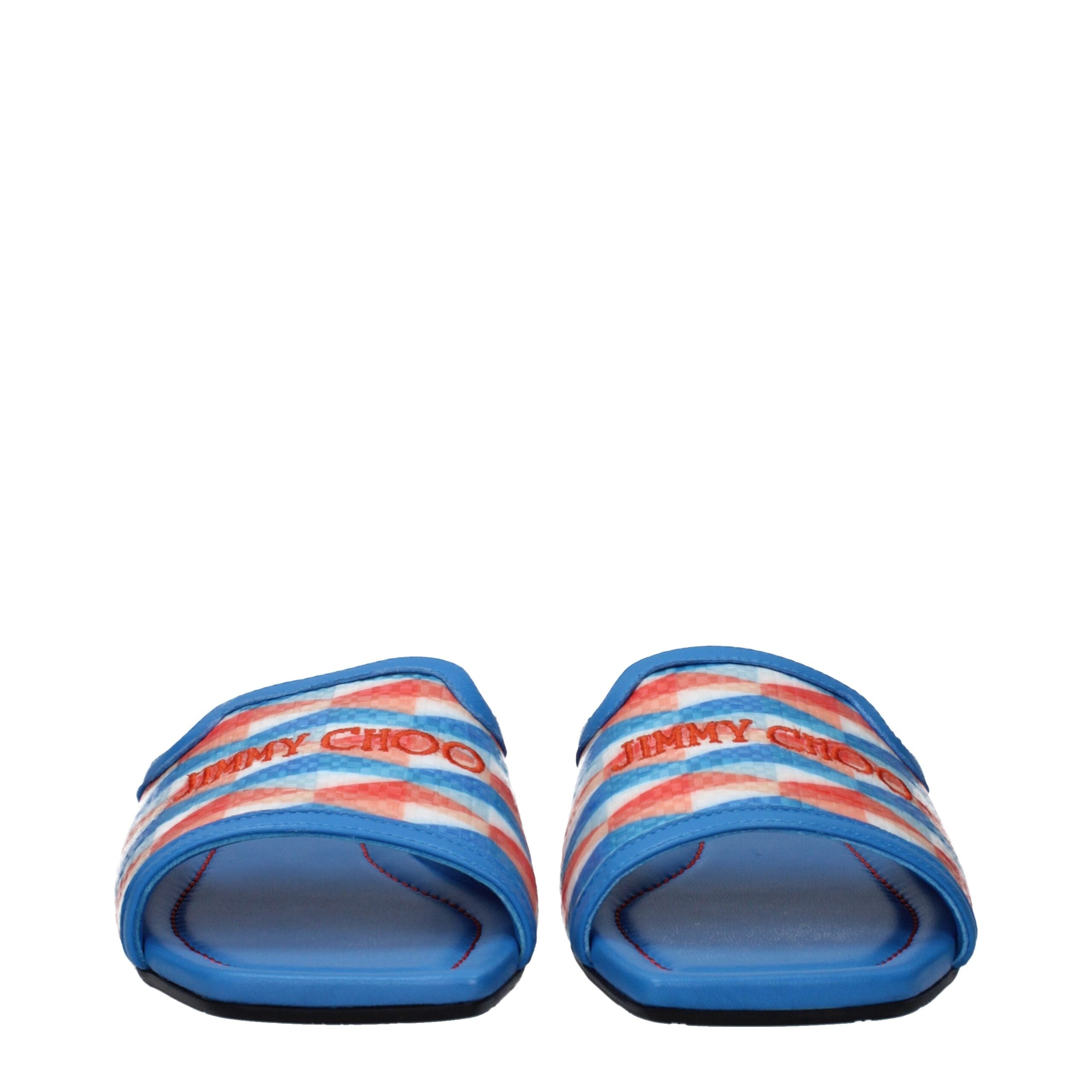 Jimmy Choo Light Blue Fabric Slippers