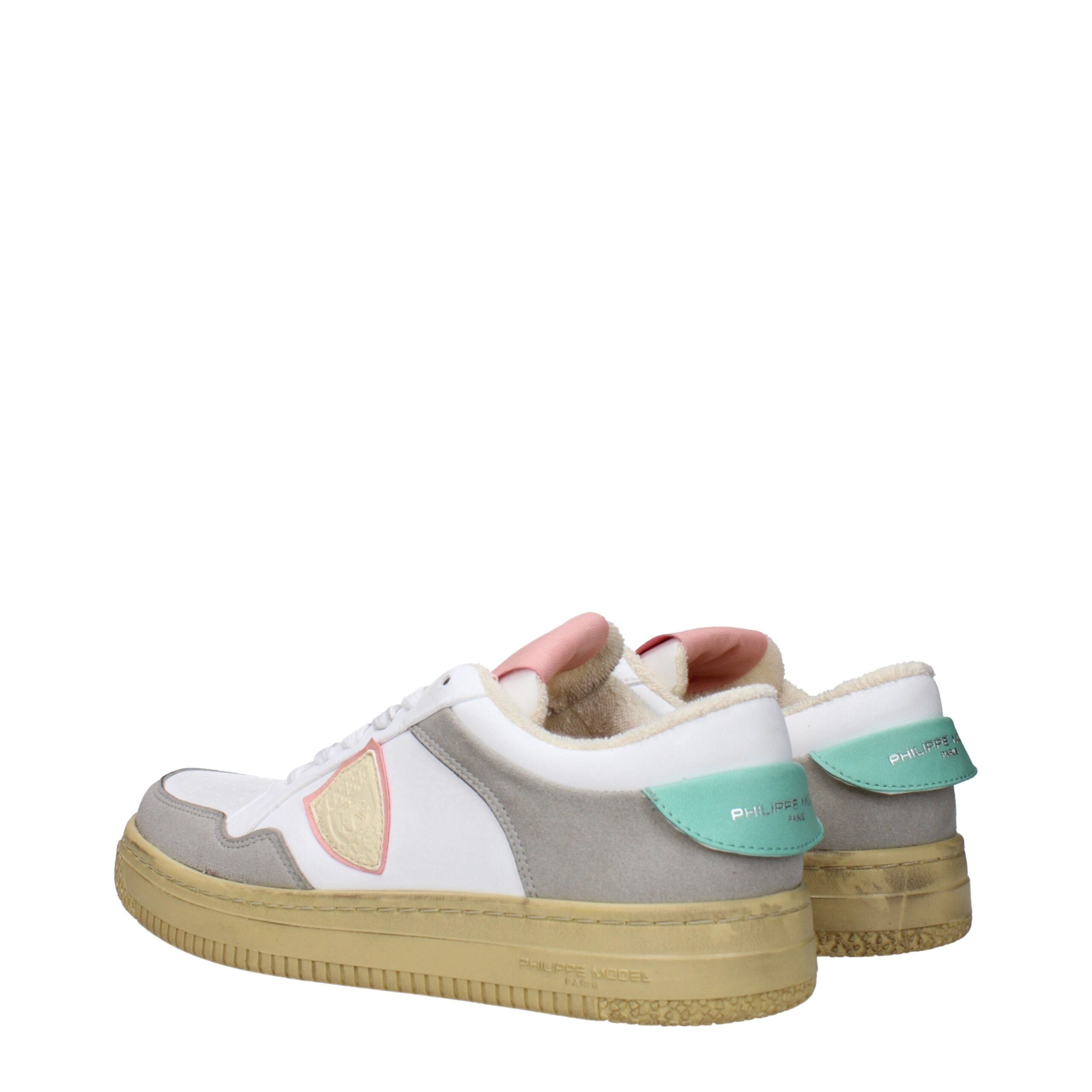 Philippe Model White Leather Low Top Sneakers