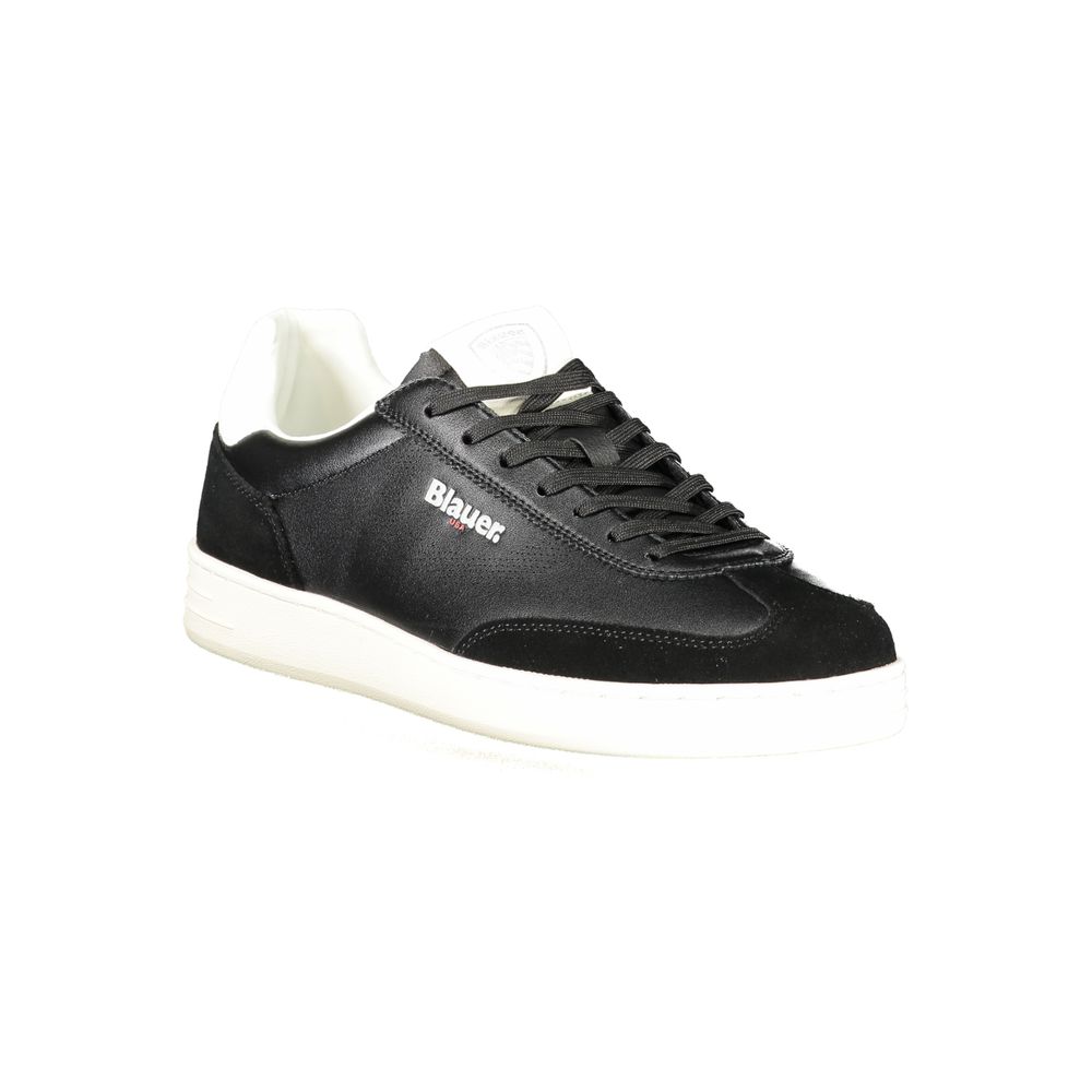 Blauer Black Leather Men Sneaker