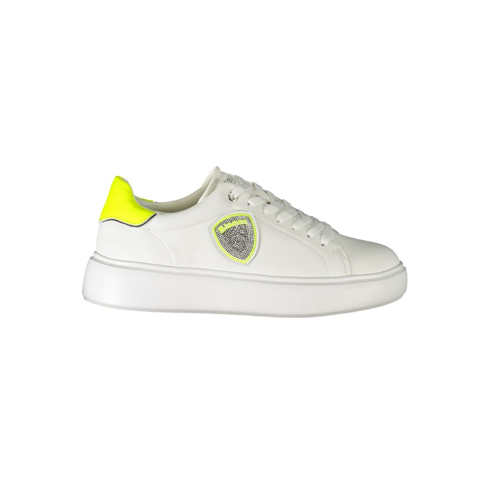 Blauer White Polyester Athletic Sneakers