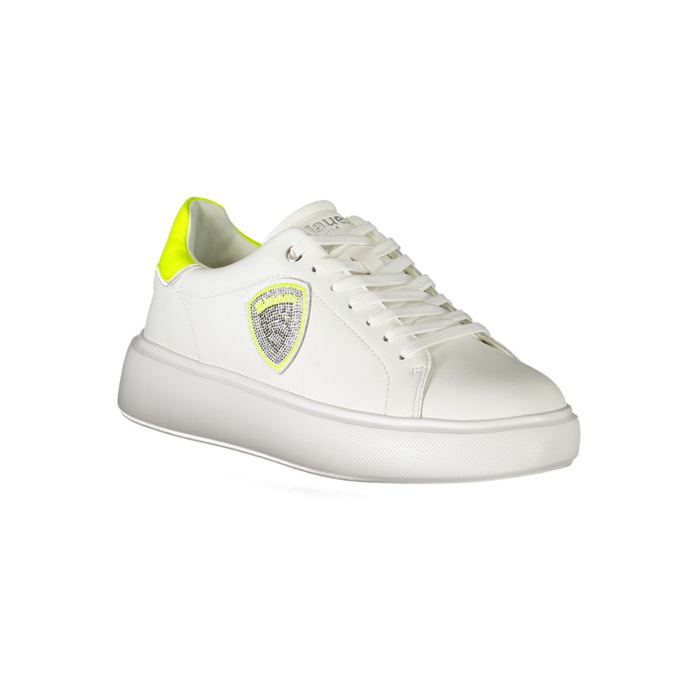 Blauer White Polyester Athletic Sneakers