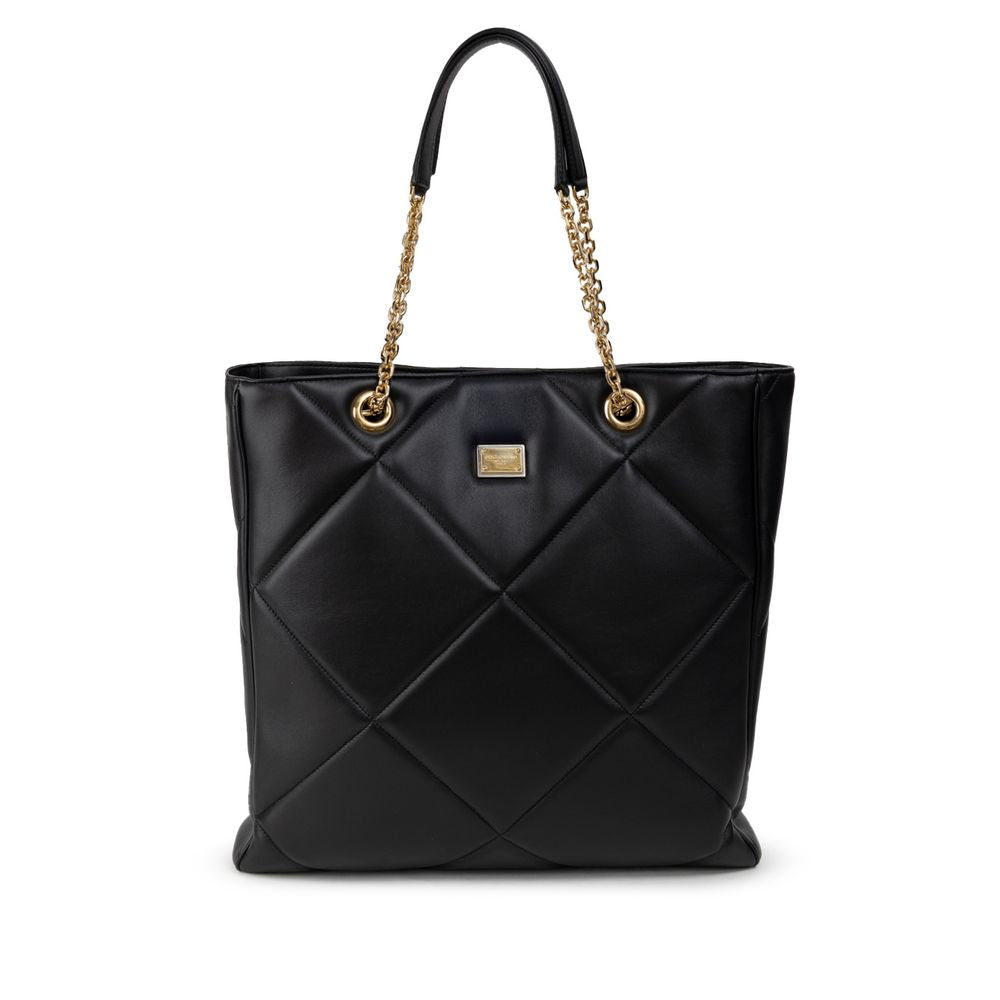 Dolce & Gabbana Black Leather Tote Bag