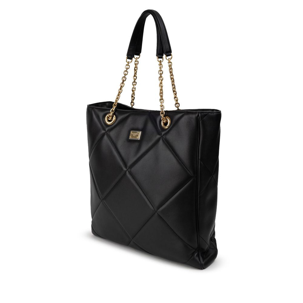 Dolce & Gabbana Black Leather Tote Bag