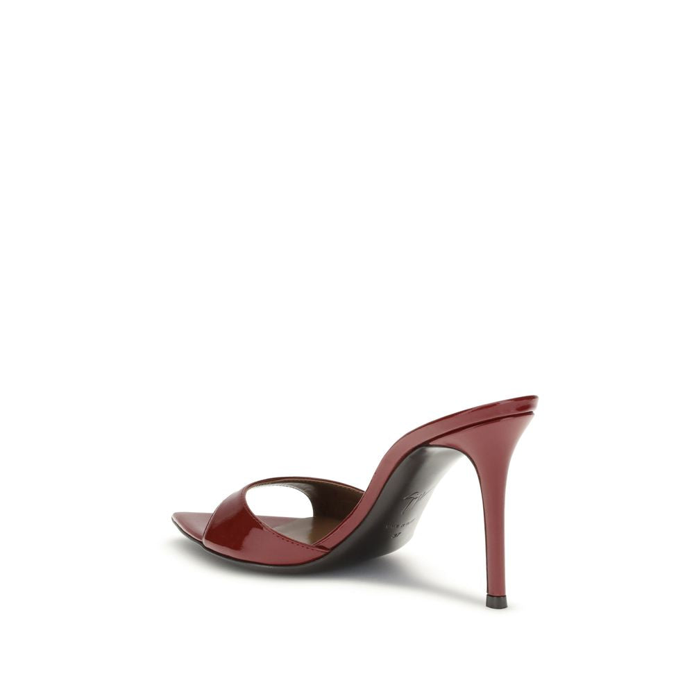 Giuseppe Zanotti Bordeaux Leather Stiletto Heel Sandals
