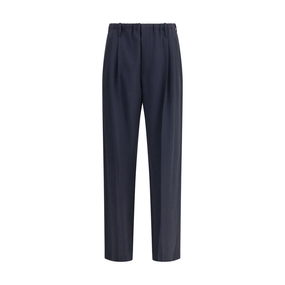 Brunello Cucinelli Gray Fleece Wool Casual Pants