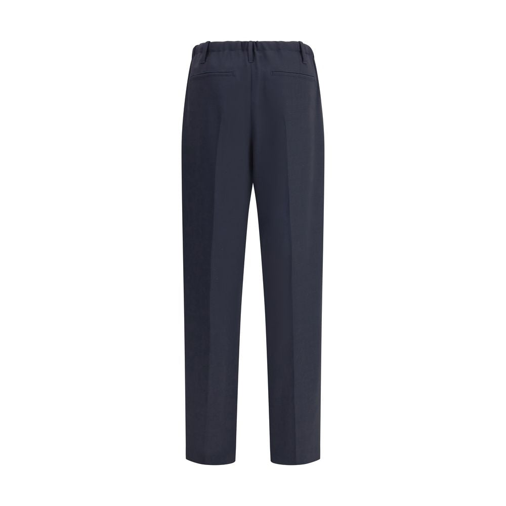 Brunello Cucinelli Gray Fleece Wool Casual Pants