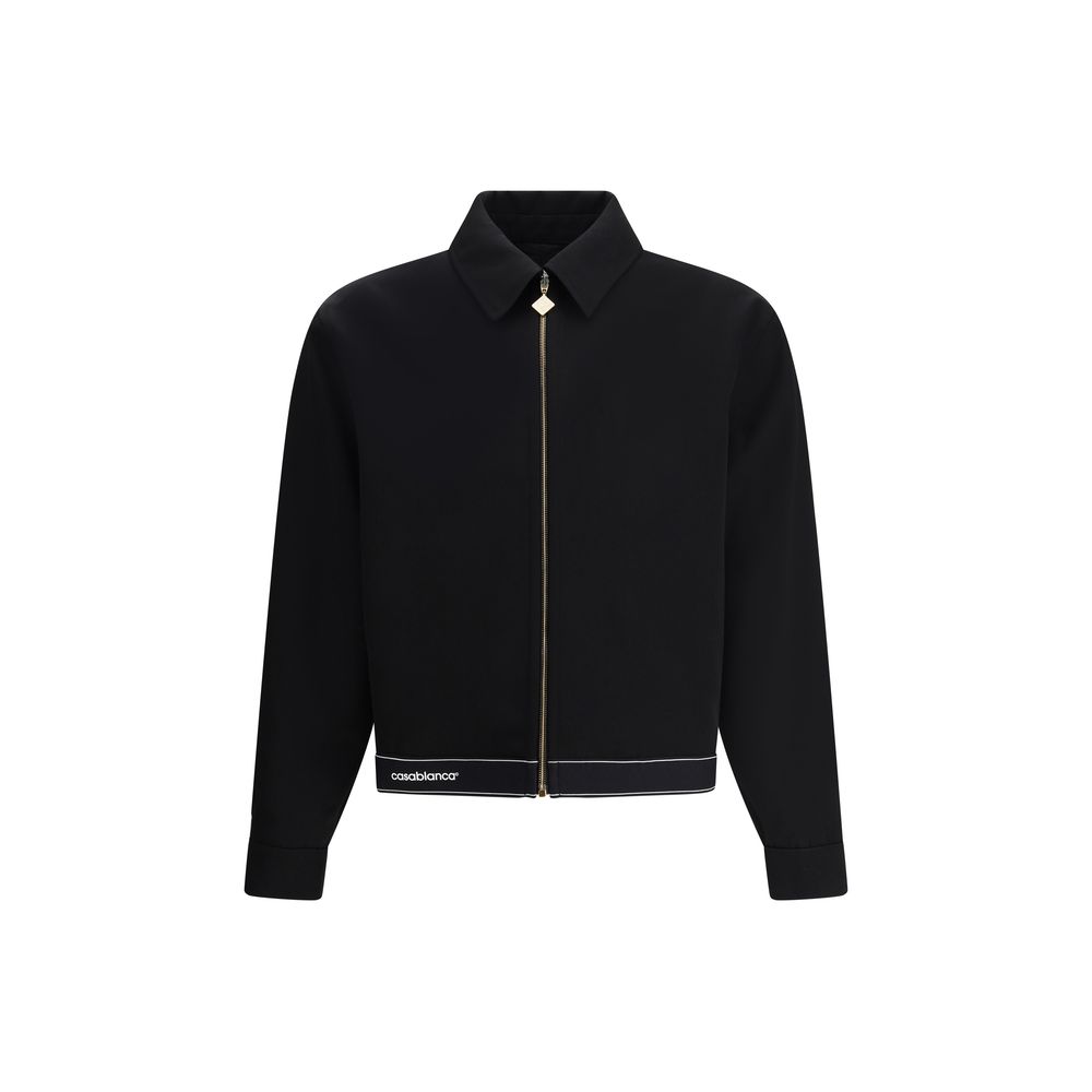 Casablanca Black Wool Full-Length Jacket