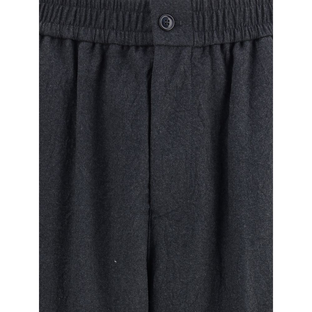 Giorgio Armani Gray Fleece Wool Casual Pants